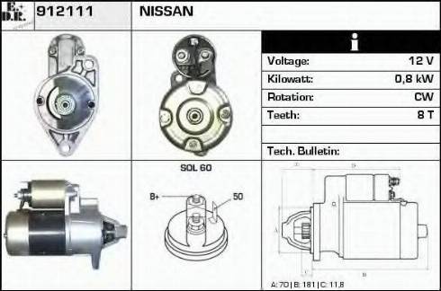 EDR 912111 - Starteris autospares.lv