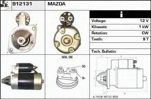 EDR 912131 - Starteris autospares.lv