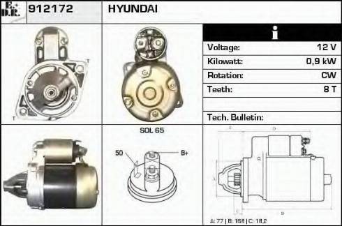 EDR 912172 - Стартер www.autospares.lv