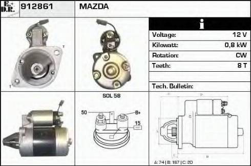 EDR 912861 - Starteris www.autospares.lv