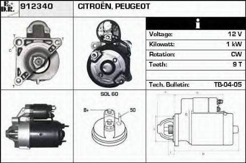 EDR 912340 - Starteris www.autospares.lv