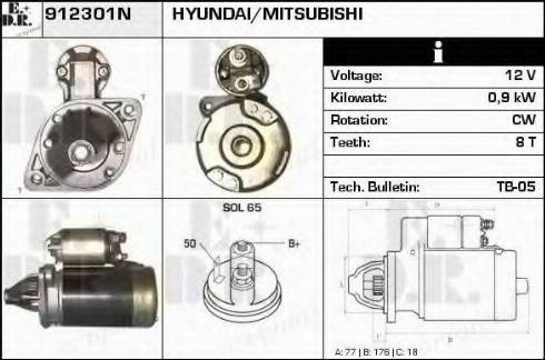 EDR 912301N - Starter www.autospares.lv