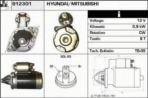 EDR 912301 - Starteris autospares.lv