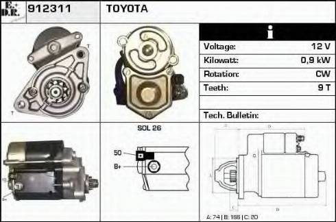 EDR 912311 - Стартер www.autospares.lv