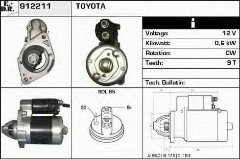 EDR 912211 - Starter www.autospares.lv