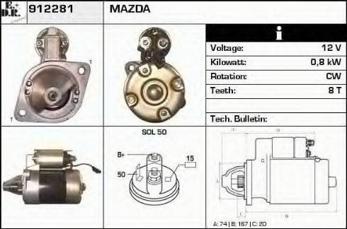 EDR 912281 - Starteris www.autospares.lv