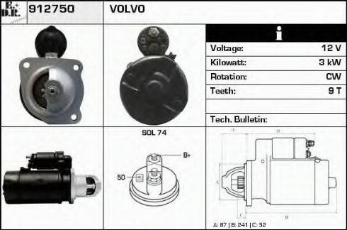 EDR 912750 - Starteris www.autospares.lv