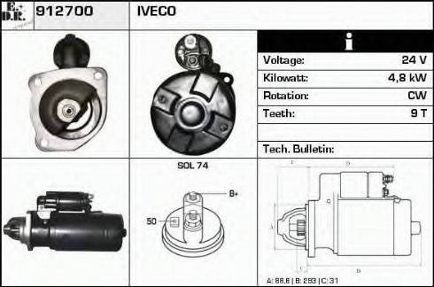 EDR 912700 - Starteris autospares.lv