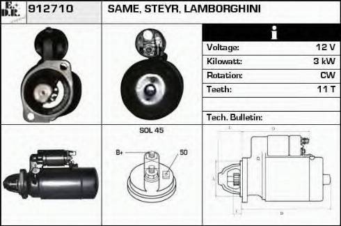 EDR 912710 - Starteris www.autospares.lv