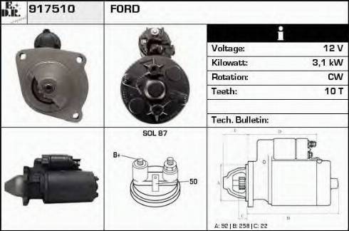 EDR 917510 - Стартер www.autospares.lv