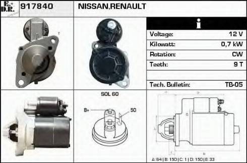 EDR 917840 - Стартер www.autospares.lv