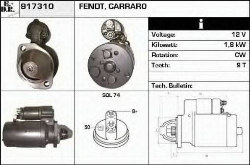 EDR 917310 - Starter www.autospares.lv