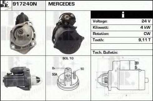 EDR 917240N - Стартер www.autospares.lv