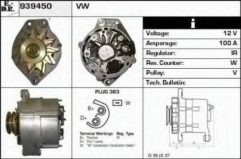 EDR 939450 - Alternator www.autospares.lv