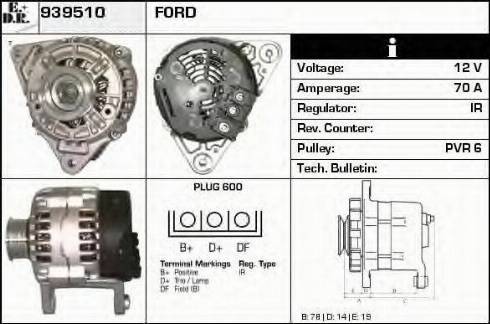 EDR 939510 - Alternator www.autospares.lv