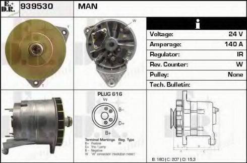 EDR 939530 - Ģenerators www.autospares.lv