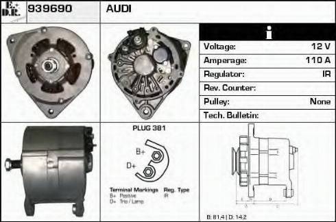 EDR 939690 - Генератор www.autospares.lv