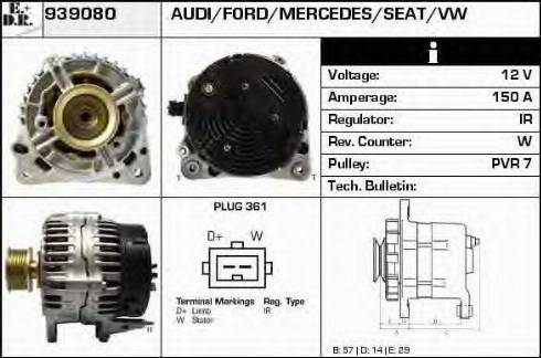 EDR 939080 - Alternator www.autospares.lv