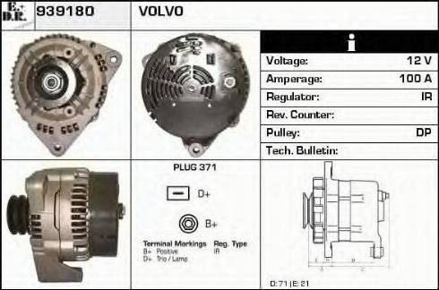 EDR 939180 - Alternator www.autospares.lv