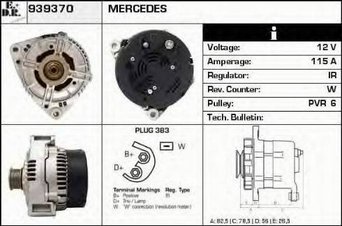 EDR 939370 - Генератор www.autospares.lv