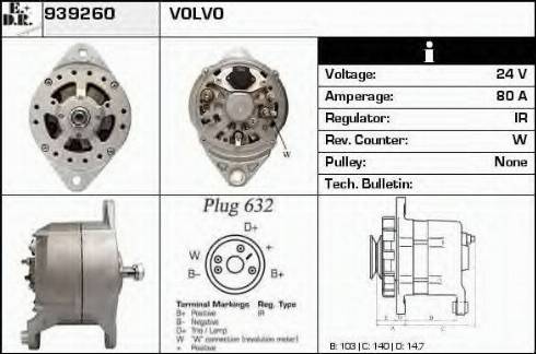 EDR 939260 - Генератор www.autospares.lv