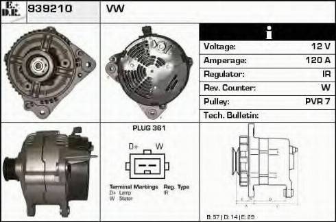 EDR 939210 - Alternator www.autospares.lv