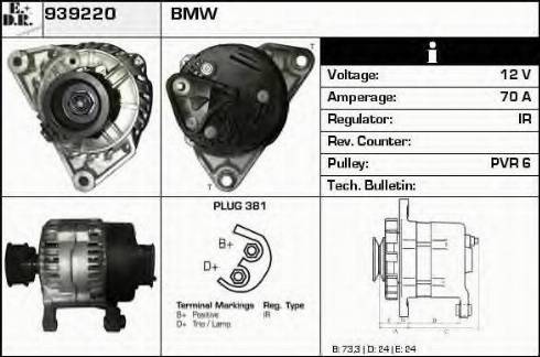 EDR 939220 - Alternator www.autospares.lv