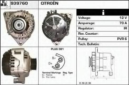 EDR 939760 - Генератор www.autospares.lv