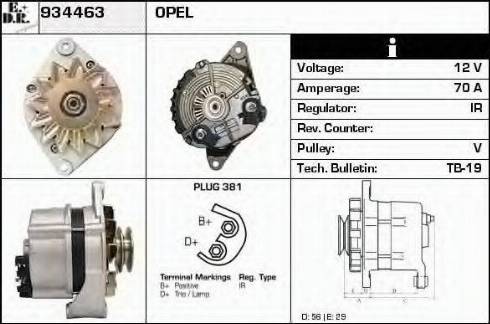 EDR 934463 - Alternator www.autospares.lv