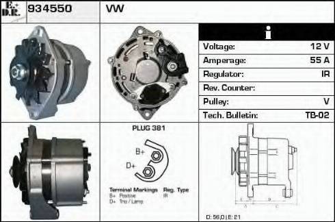 EDR 934550 - Alternator www.autospares.lv