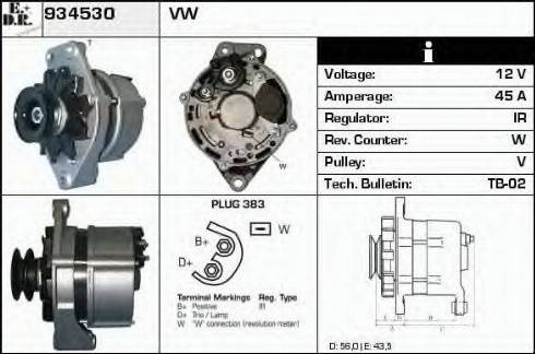 EDR 934530 - Alternator www.autospares.lv