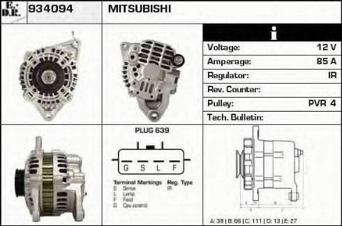 EDR 934094 - Alternator www.autospares.lv