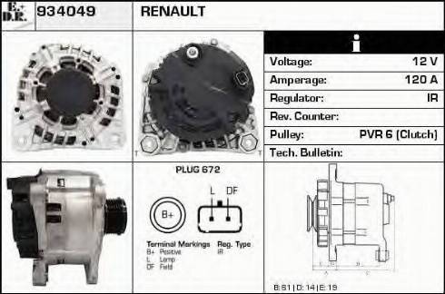 EDR 934049 - Генератор www.autospares.lv