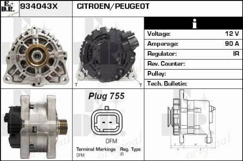 EDR 934043X - Alternator www.autospares.lv