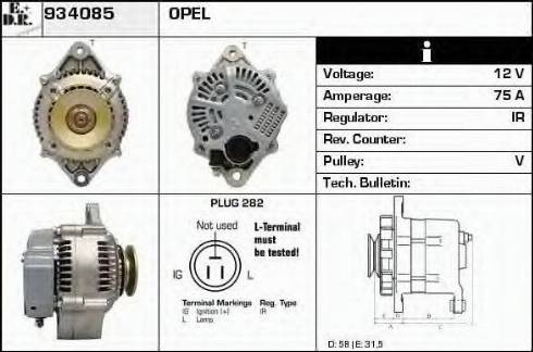 EDR 934085 - Ģenerators www.autospares.lv