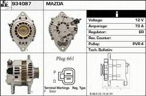 EDR 934087 - Генератор www.autospares.lv