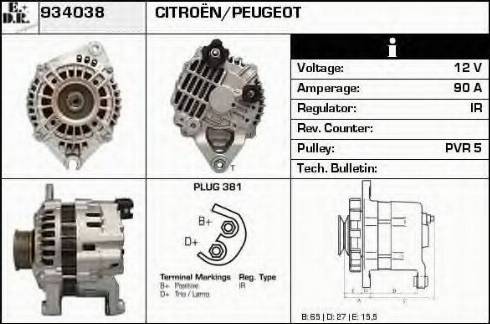 EDR 934038 - Alternator www.autospares.lv