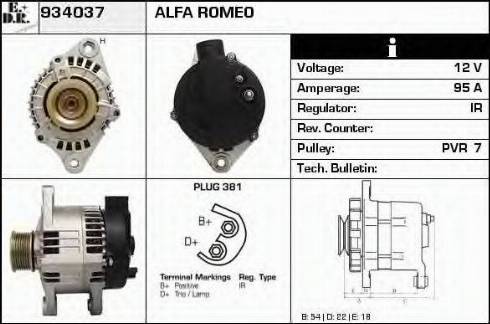 EDR 934037 - Alternator www.autospares.lv