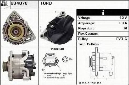 EDR 934078 - Генератор www.autospares.lv