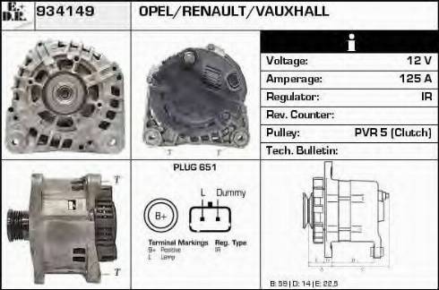 EDR 934149 - Alternator www.autospares.lv