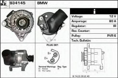 EDR 934145 - Генератор www.autospares.lv