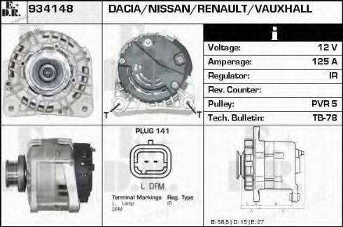 EDR 934148 - Ģenerators www.autospares.lv