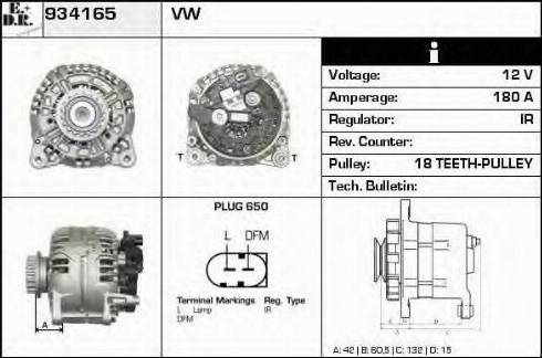 EDR 934165 - Alternator www.autospares.lv