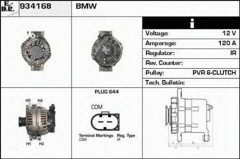 EDR 934168 - Alternator www.autospares.lv