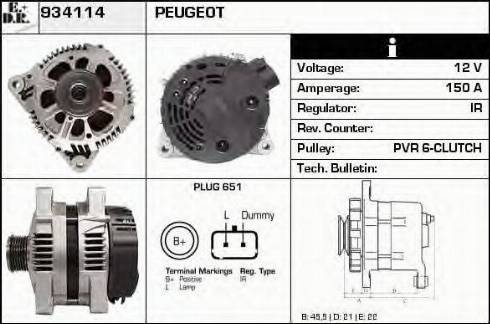 EDR 934114 - Генератор www.autospares.lv