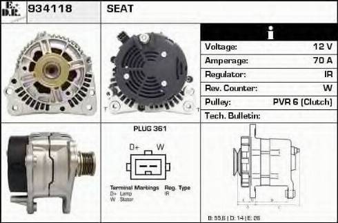 EDR 934118 - Генератор www.autospares.lv