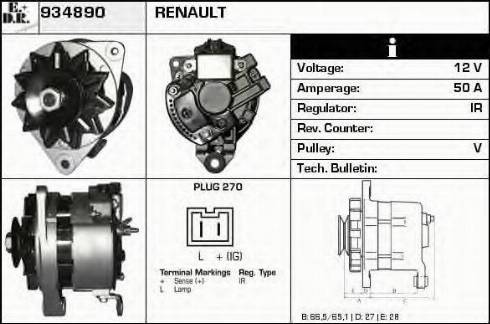 EDR 934890 - Генератор www.autospares.lv