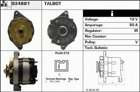 EDR 934881 - Alternator www.autospares.lv