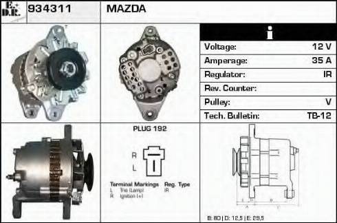 EDR 934311 - Alternator www.autospares.lv