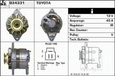 EDR 934331 - Alternator www.autospares.lv